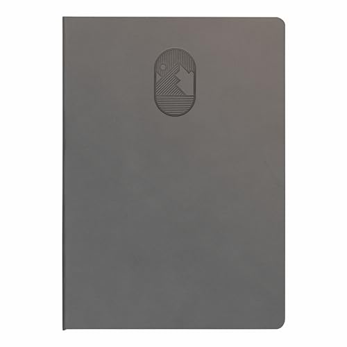 Image of Anupam Hexy A5 Unruled, Notebook | 192 Pages, 80 GSM Plain Journal | Leather Textured PU | 2026 Office Notebook -for journaling, writing, Note Taking, Diary for women and men (Grey)
