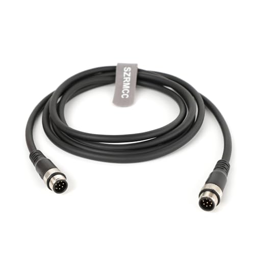 SZRMCC M12 Aviation Sensor Actuator Cable A Code 8 Pin Male to Male High Flex Electrical Cable for Cognex Industrial Automation Fieldbus Module (2m)