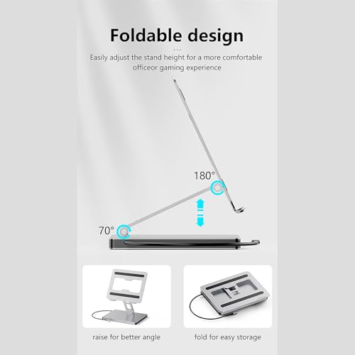 Station d'accueil ordinateur pliable alliage d'aluminium support de base 10 ports polyvalent