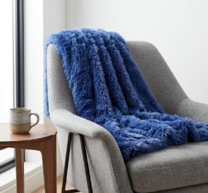Image of Prokart Soft Faux Fur Fabric Cloth - 60 Inch Wide Pana | Fur Fabric Decorative Cloth for Crafting Soft Toys, Fancy Dress, Baby Photoshoot, Wedding Mandap & Party Decor (Royal Blue, 1 Mtr)