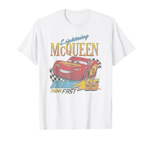 Disney Pixar Cars 2 Lighting Mc Queen Think Fast Portrait T-Shirt - image 1