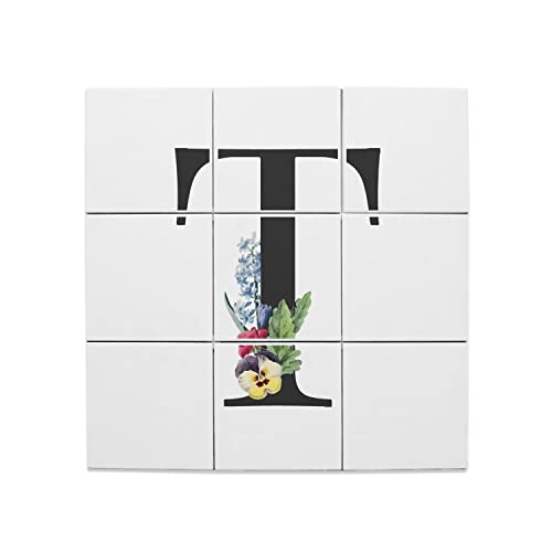 Carreaux céramique décoratifs 20x20 : lot de 9 lettres prénom et fleurs