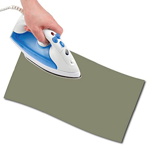 USIT, Tissu Thermocollant de Réparation en Coton, 48x11,5 cm, Léger et Résistant, 1 Pièce, Vert Kaki