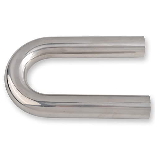 Image of 3.5 Inch 180 Degree DIY Custom Mandrel Exhaust Pipe Tube Pipe, T304 Stainless Steel, Universal Fit, 28.8 Inch End to End Length, 3.5'' OD Mandrel Bend Pipe