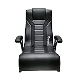 X Rocker Jynx Floor Gaming Chair, Headrest Mounted Speakers, 2.1 Bluetooth Audio System, Wireless, Recliner with Padded Armrest, 5111601, 37.01' x 22.83' x 34.65', Black