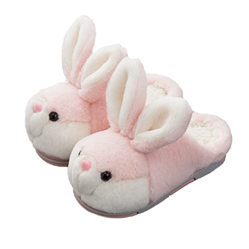 HANDKEI Funny women's bunny slippers winter warm slippers animal bunny plush slippers comfortable home slippers