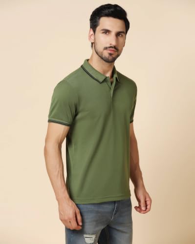 Image of INKKR Men's Solid Polo Neck Half Sleeve Stylish T-Shirt Combo
