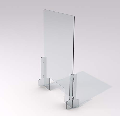 Clear Acrylic Plexiglass Sneeze Guard Barrier and Shield for Counters