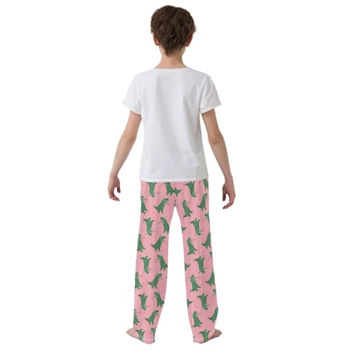 ZZXXB Dinosaur Xmas Light Bulb Boys Long Pants Soft Trousers Elastic Waist Kids Lounge Bottoms with Pockets S-XL3