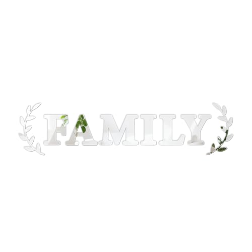 Vinilo decorativo de letras espejo acrílico plateado 3D