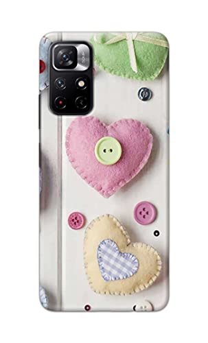 Image of PRINTFIDAA Heart Shape Hard Back Cover for Redmi Note 11T 5G / Poco M4 Pro 5G Back Cover -(P6) KAT1010
