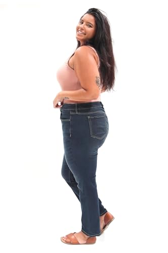 Slink - Premium Women's Plus Size Stretch Mid Rise Slim Jeans (Indigo)4