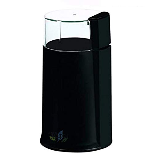 Moulin à café électrique. Capacité : 50 g. Lames en acier inoxydable. Moulin à grains de café, noix et épices. Brosse de nettoyage incluse. Puissance : 160 W. Couvercle transparent. Couleur : noir Cover