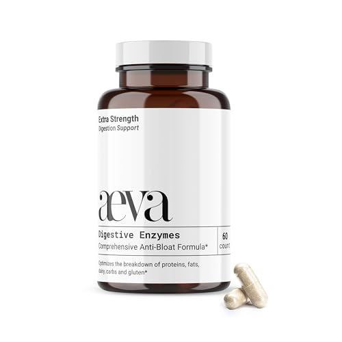 Aeva Digestive Enzymes &ndash; Anti-Bloat & Gas Relief for Dairy, Gluten, Protein & Fat &ndash;...