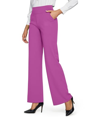 Image of G4Free EverGoing Yoga Pants Women Wide Leg Pants with Pockets High Waist Stretch Dress Casual Sweatpants Petite /Regular /Tall