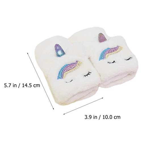 KESYOO Luvas de Meio Dedo para Meninas Luvas Quentes de Inverno Fofas Luvas Flip Top UnicÃ³rnio de N