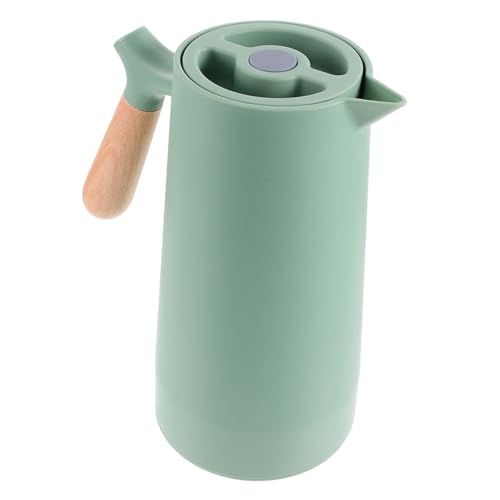 COLLBATH Botella Térmica de Agua Caliente con Aislamiento Botella de Vidrio Inteligente con Interior Térmico para Mantener el Agua Caliente Casa Diseño con Mango de Madera Desmontable para
