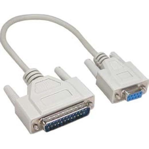 DB9-F to DB25-M Null Modem Cable 10Ft