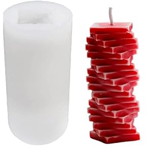 XNSHUN 3D Kerze Silikonform Gießform Silikon Kerzengießform, DIY Spiralförmige Quadratische Silikon Kerzenform…