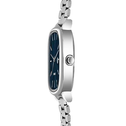 Image of Acnos Luxury Square Dial Quartz Watch for Men & Women - Stainless Steel Bracelet, Minimalist Analog Wristwatch with Date Window Pack of 1