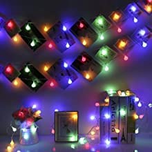 Image of LTETTES 5 Meter 50 LED 4 RGB Color Copper Wire Battery Powered Remote Control Fairy String Led Lights for Home, Bedroom Decoration, Wedding, Christmas Tree Lights