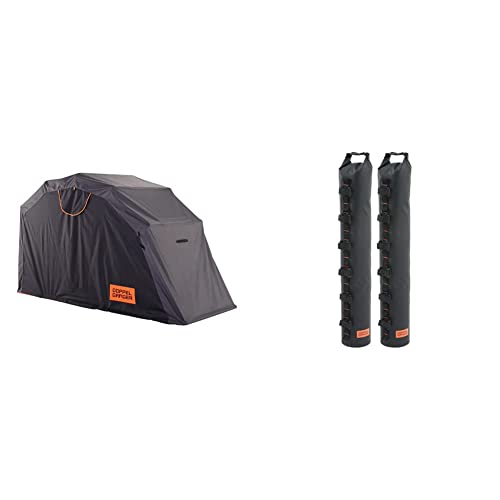 ドッペルギャンガー バイクシェルター3 【バイク専用にサイズを見直】 DCC570-BK ブラック & スリムサンドウェイト【バイクガレージ専用のサンド(砂)の錘】 2本セット 固定用ベルト、内袋付属 最大充填重量(1個あたり) 約13Kg DCC623-