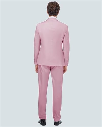 FLwuhui Men's 2 Piece Suit One Button Slim Fit Formal Wedding Prom Tuxedo Suits Blazer Pants Peacock Lapel Commuting Business3