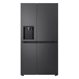 LG GSLC41EPPE Frigorifero Side by Side Total No Frost, Classe E, 641L, Raffreddamento Linear Cooling, Frigorifero Americano con Dispenser Ghiaccio e Acqua Senza Allaccio, Essence Matte Black