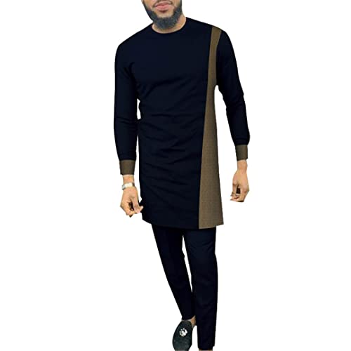 Vêtements africains en Bazin Riche haut de gamme avec chemise longue et pantalon de créateur