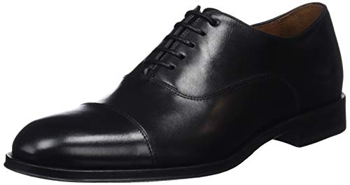 Lottusse L6965, Zapatos Oxford Puntera Recta Hombre, Negro (Ebony Negro), 45 EU