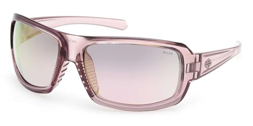 Harley-Davidson Men's Common Bond Sunglasses, Pink Crystal Frames/Smoke Lens