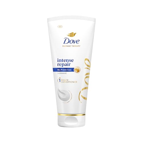 Dove Intense Repair 1-min Conditioner with Bio-Protein Care and Ceramide for damaged and frizzy hair, for upto 72 hours^ of effortlessly detangled, damage protected hair | 175ml