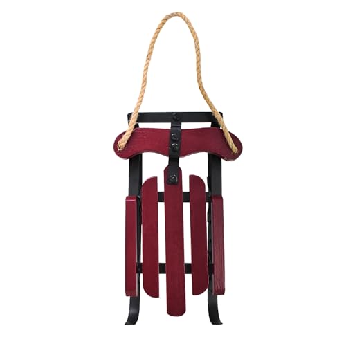 Linfevisi Christmas Sled Decor Santa Sleigh Wall Decoration Wooden Christmas