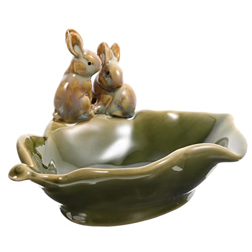 UPKOCH Jabonera De Cerámica Soporte De Esponja De Cocina Diseño De Conejo Vintage Bandeja De Jabón De Drenaje Con Orificio De Drenaje Accesorio De Baño Para Decoración De Fiesta De Cover