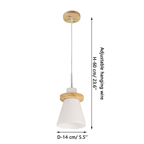 Suspension E27 bois et verre pour éclairage de table sushi bar