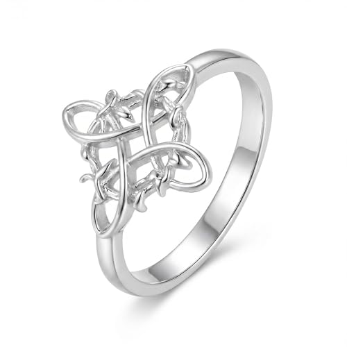 Witches Knot Ring Nudo De Bruja Jewelry Original Tetragrammaton Amuleto de Proteccion 925 Sterling Silver Wicca Moon Irish Celtic Ring Jewelry Gift for Women (7)