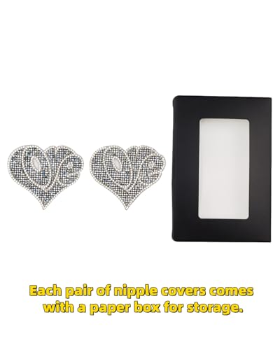 Image of ZGMYC Sparkly Rhinestones Metal Chain Nipple Cover with Tassel, Reusable Adhesive Pasties Sexy Bra Body Chain