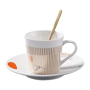 Espresso Cup Saucer Set, Big Coffee Cups, Ceramic Mug, Tea Cup, Coffee Cups Ceramic, Mirror Reflection Coffee Mug (Xianghe)