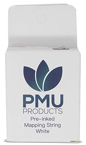 PMU WHITE Pre-Inked Microblading String for Brow Mapping  New and Improved Version  Heavily Inked - Brow Mapping String