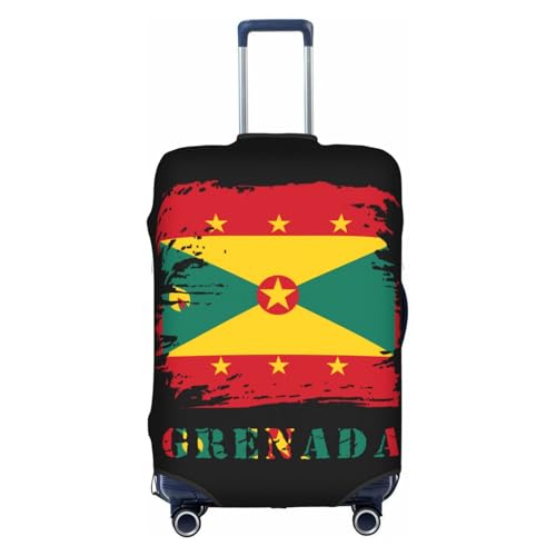 Travel Luggage Cover Vintage Grenada Flag Fashion Washable Baggage Suitcase Protector Fit For Luggage Large