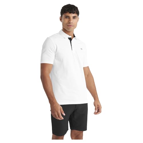 Calvin Klein Mens Uni Golf Polo Shirt - White - S