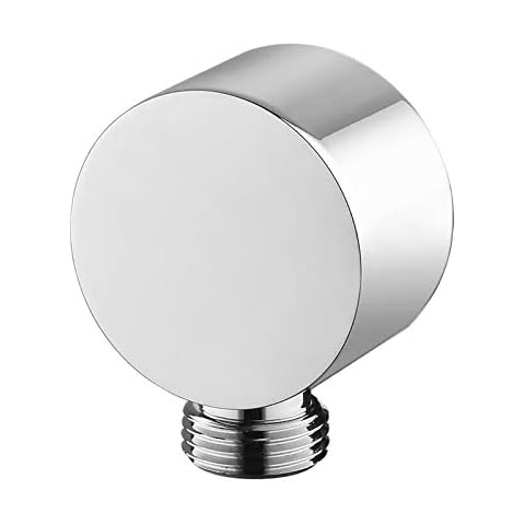 Keymark Wall Supply Elbow Chrome, Brass Round Wall Mount Shower Hose Connector Drop Ell Union Water Outlet for Handheld Hand Shower Cover
