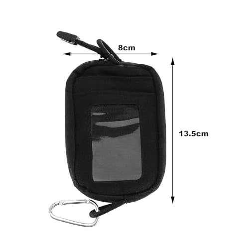 ECSiNG Mini Coin Clip Nylon Wallet with Card Slot Keychain Waterproof Leisure Card Bag Suitable for Outdoor Men's and Women's Running Travel Wallet Black4