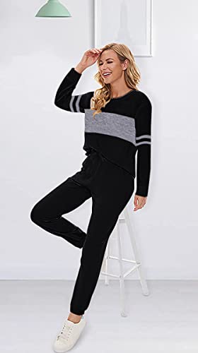 Image of Fengbay Two Piece Outfits for women Long Sleeve Crewneck Pullover Tops And Pants Sweatsuits Lounge Set with Pockets 2026