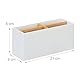 Relaxdays Schreibtisch Organizer, Bambus, 4 Fächer, für Bürobedarf & Kosmetika, Stiftehalter, HBT: 8 x 21 x 9 cm, weiß
