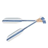 HOODANCOS 2 Stück Nautische Holzruder Dunkelblau mit Baumwollseil Hängende Wanddekoration im Maritimen Stil für Wohnzimmer Strandlokale und Bars