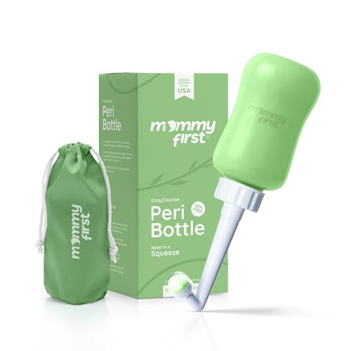 Image of Mommy First® Peri Bottle for Postpartum Care | Upside Down Bottle for Perineal Cleansing and Recovery | Portable Bidet | Postpartum Essential | Green 12.2 OZ