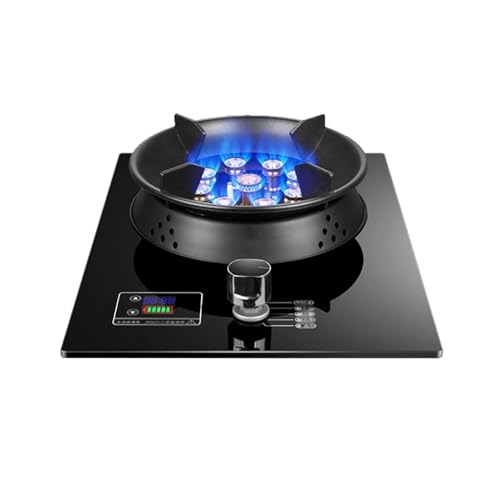 THEGA Estufa De Gas De 5,2 KW - Cocina De Gas De Interior con Cristal Templado, Placa De Gas Independiente para Cocina Doméstica, con Función De Temporizador(NG)