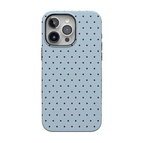 Coque iPhone 15 Pro Max Incassable Motif Pois Bleus avec MagSafe