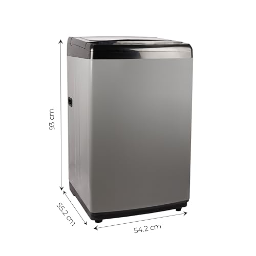 Image of Midea 7.5kg 5-Star Top Load | Fully Auto | Hydrowave Stainless Tub | 10 Programs | 700 RPM | Intelligent Sensors | Auto Tub Clean | Magic Filter | Child Lock | Glass Lid | (MWMTL075FP1ENIG, Inox Grey)
